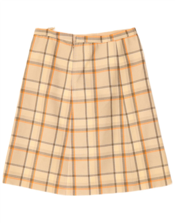 VINTAGE Falda acampanada para mujer W30 Cuadro beige medio
