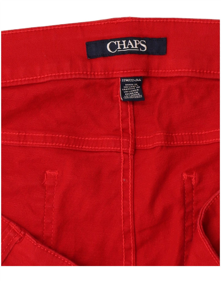 CHAPS Bermudas para mujer, pantalones cortos casuales US 22 3XL W44 algodón rojo