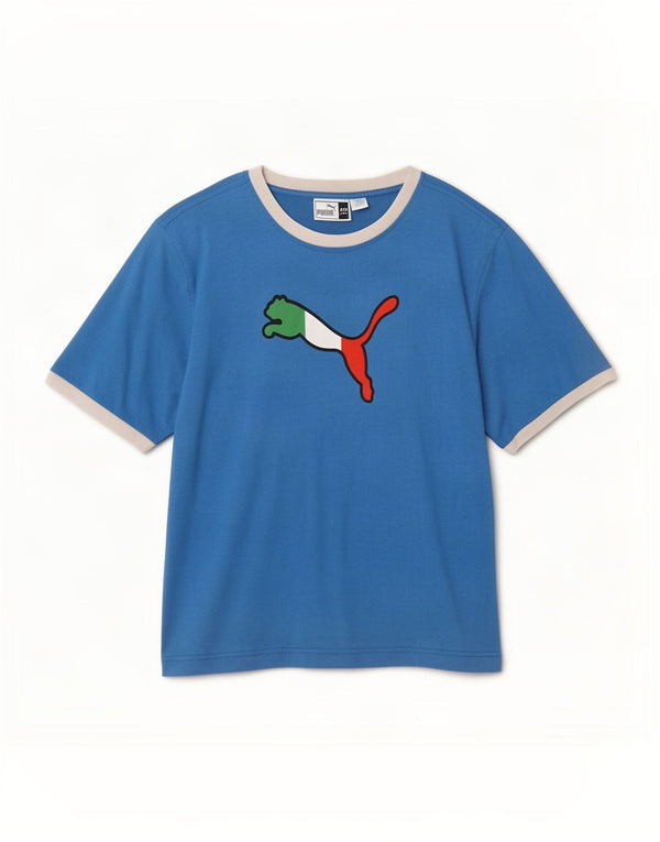 Puma Camiseta gráfica para hombre Top 2XL Azul Colorblock