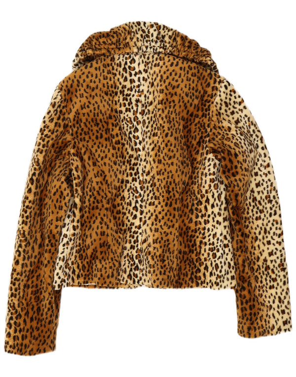 Chaqueta vintage de piel sintética para mujer EU 38 Marrón medio Animal Print Poliéster