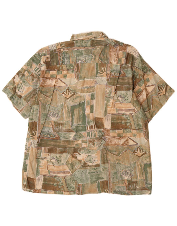 Vintage hombres patrón abstracto camisa de manga corta Reino Unido 45/46 XL multicolor