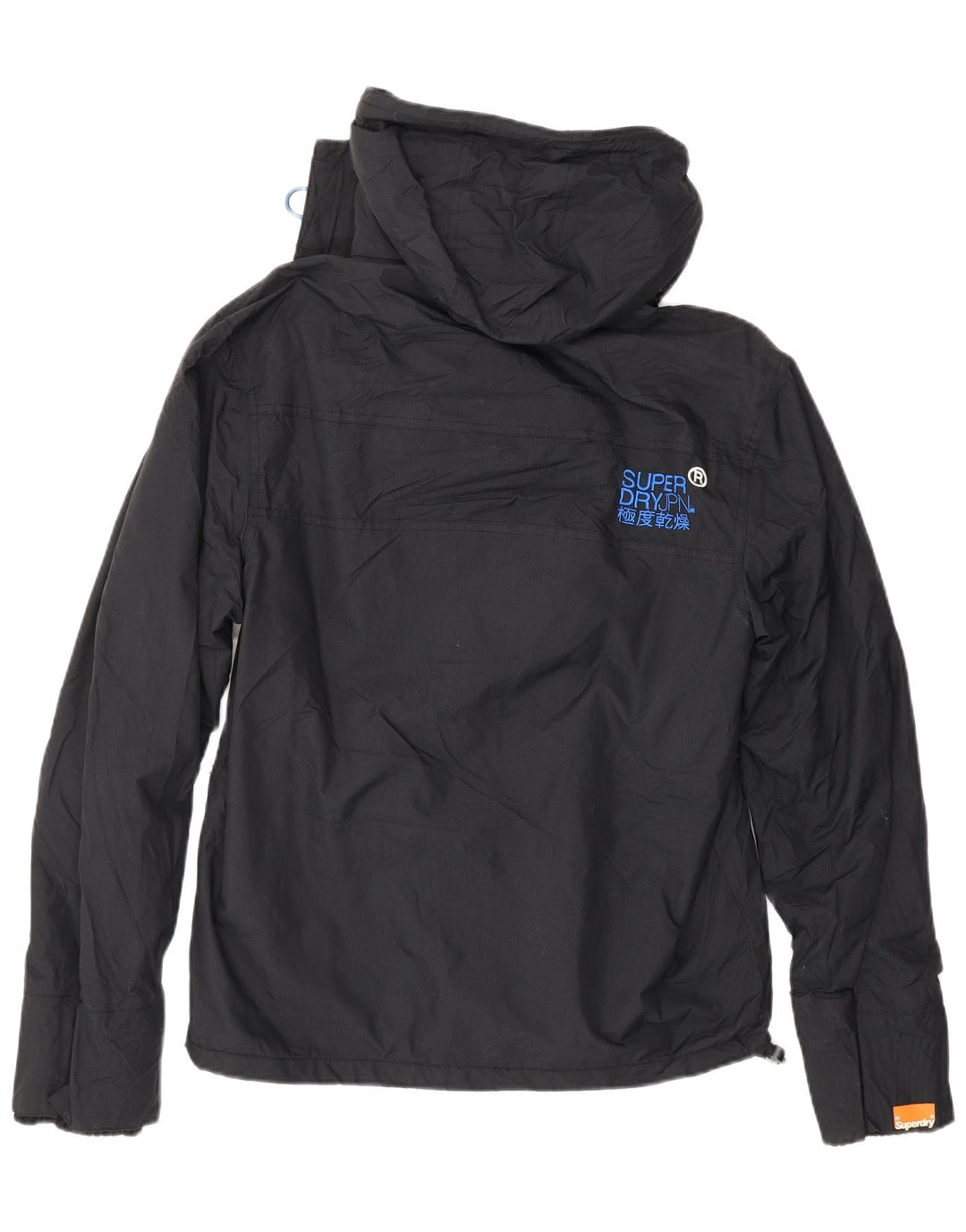 SUPERDRY Chaqueta cortavientos con capucha para mujer, talla 44, talla M, color negro