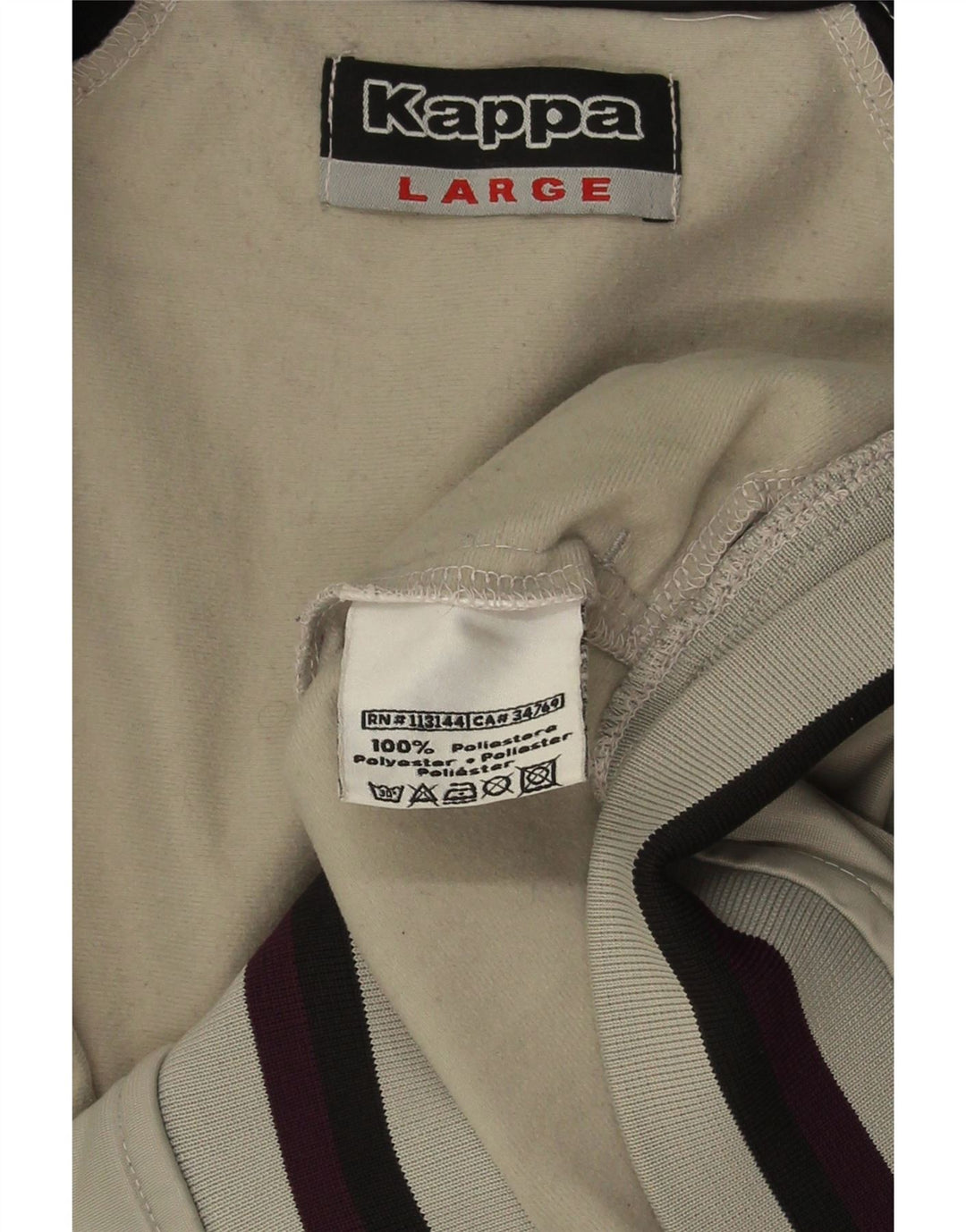 KAPPA Hombre Chándal Top Chaqueta Grande Gris Colorblock Poliéster