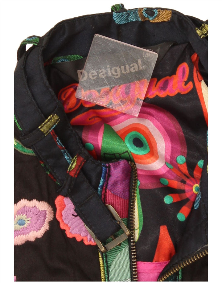 Desigual Mujer Chaqueta Bomber Corta Con Estampado Abstracto EU 46 XL Multicolor