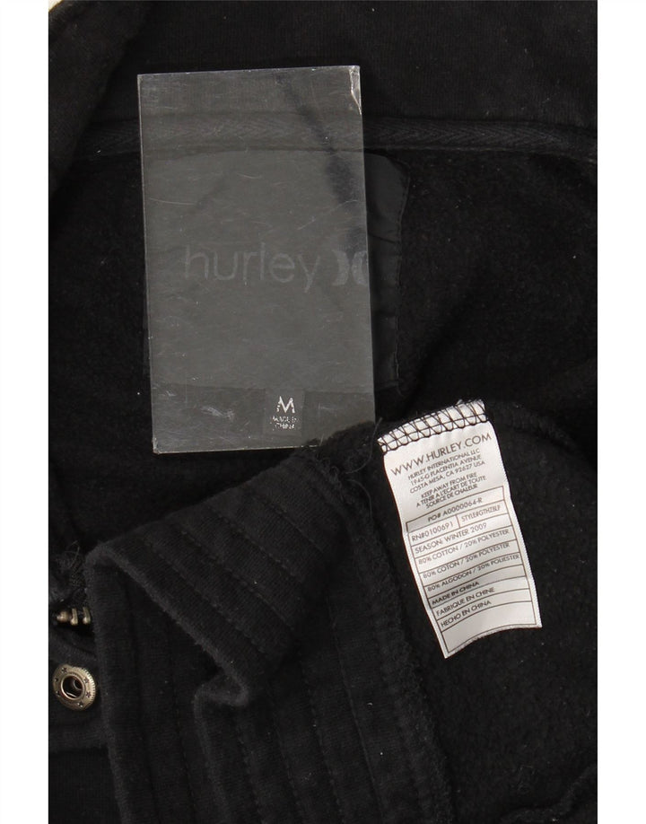 Hurley Chaqueta Bomber Militar Corta para Mujer UK 44 Mediana Algodón Negro