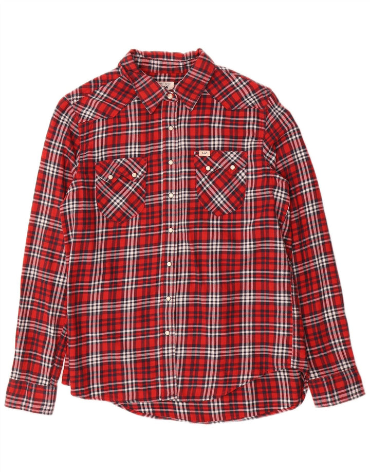 Camisa de franela Lee para mujer UK 46 Large Red Check