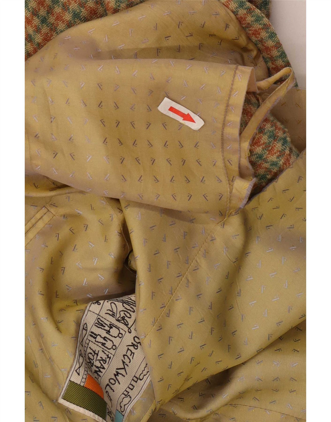 Vintage hombres 2 botones Blazer chaqueta IT 52 XL lana de pata de gallo verde