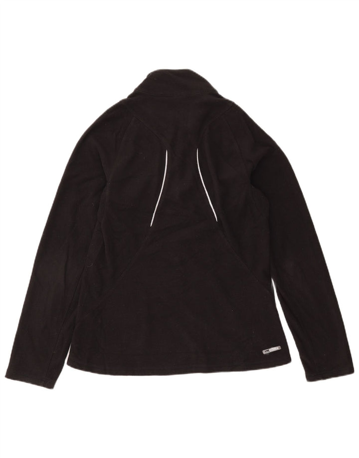 Puma Mujer Zip Neck Fleece Jumper UK 12 Mediano Negro Poliéster