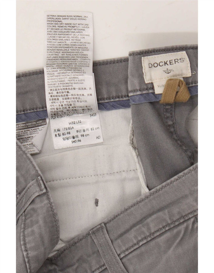 Dockers Pantalón chino ajustado para hombre W32 L29 Algodón gris