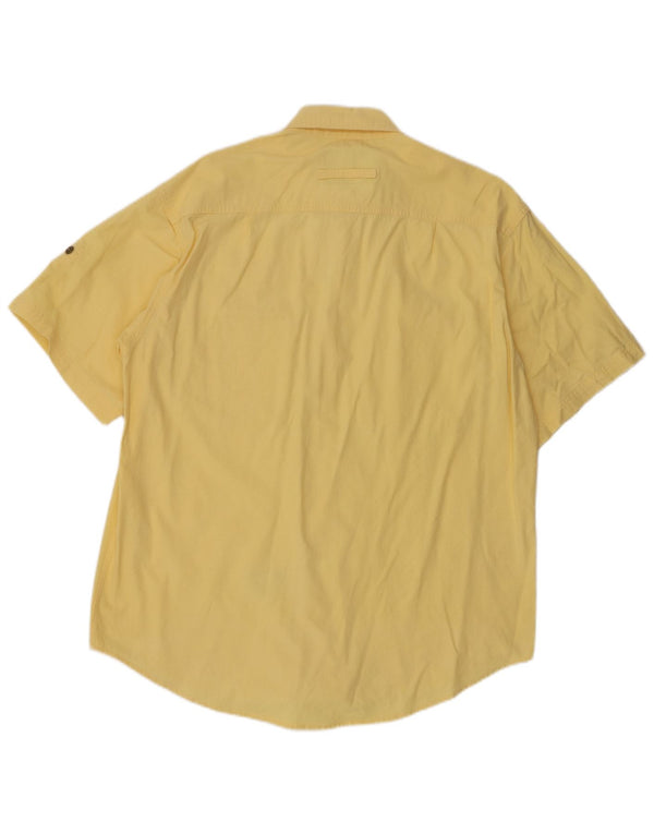CAMEL ACTIVE Camisa Manga Corta Hombre Algodón Amarillo Medio
