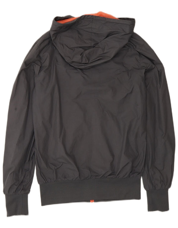 Nike Chaqueta impermeable con capucha para mujer UK 10 Small Gris Poliéster Deportes