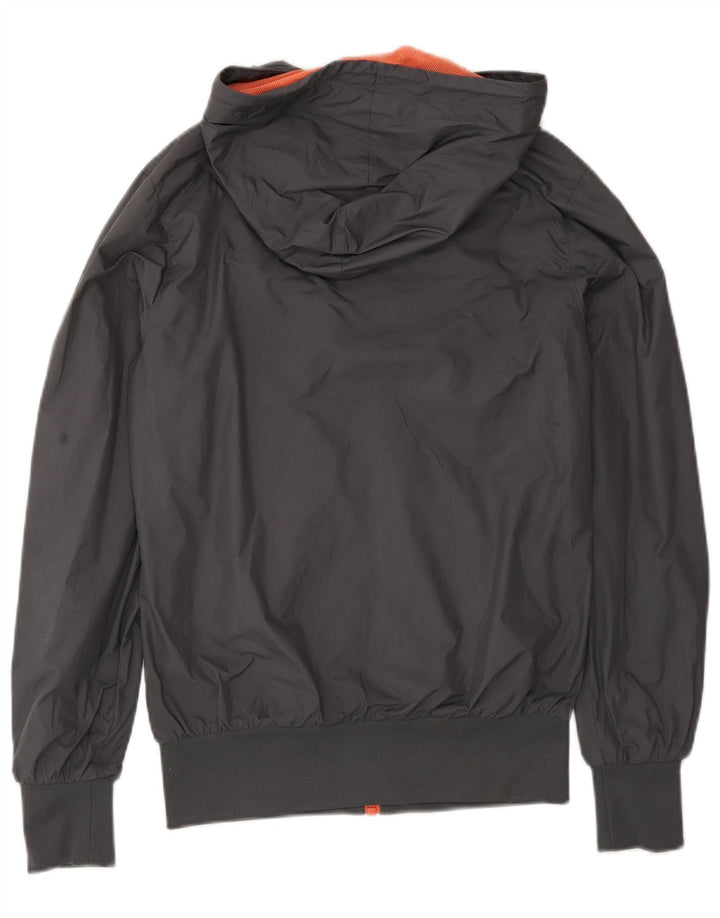 Nike Chaqueta impermeable con capucha para mujer UK 10 Small Gris Poliéster Deportes