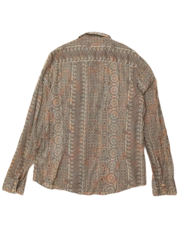 CALVIN KLEIN JEANS Camisa para mujer UK 20 2XL Algodón floral gris