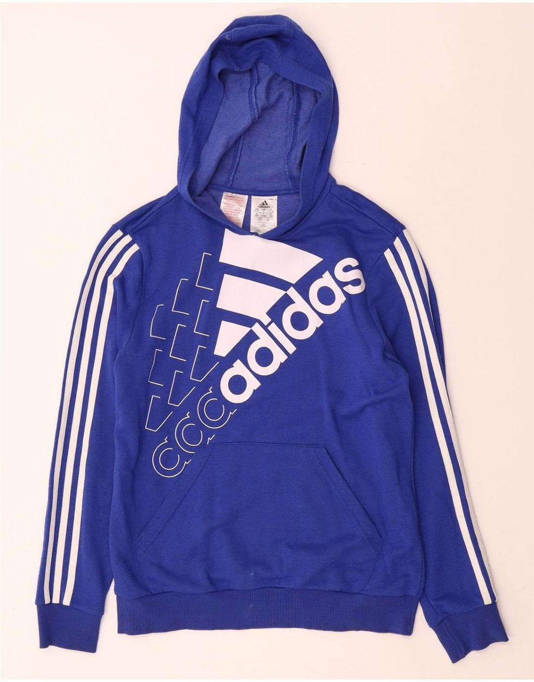 ADIDAS Sudadera con capucha gráfica para niños 13-14 años Algodón azul