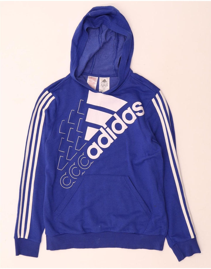 ADIDAS Sudadera con capucha gráfica para niños 13-14 años Algodón azul
