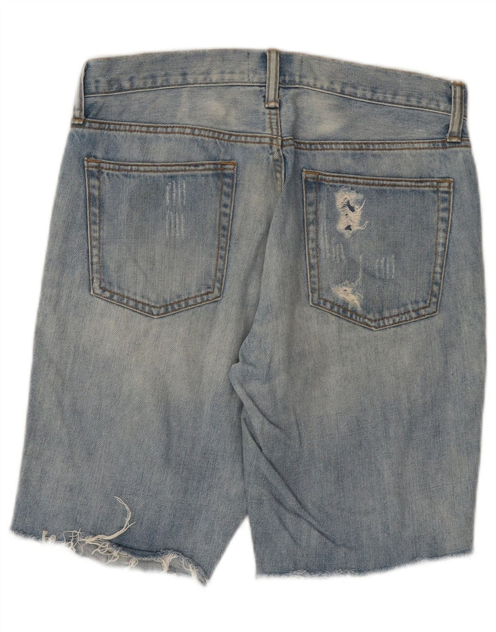 GAP Pantalones cortos de mezclilla delgados desgastados para hombre W31 Algodón azul medio