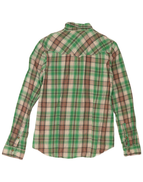 Wrangler Camisa De Franela Slim Fit De Algodón A Cuadros Verdes Pequeños Hombre