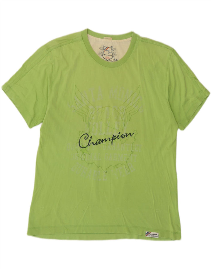 Champion Camiseta Gráfica para Hombre Top Verde Medio