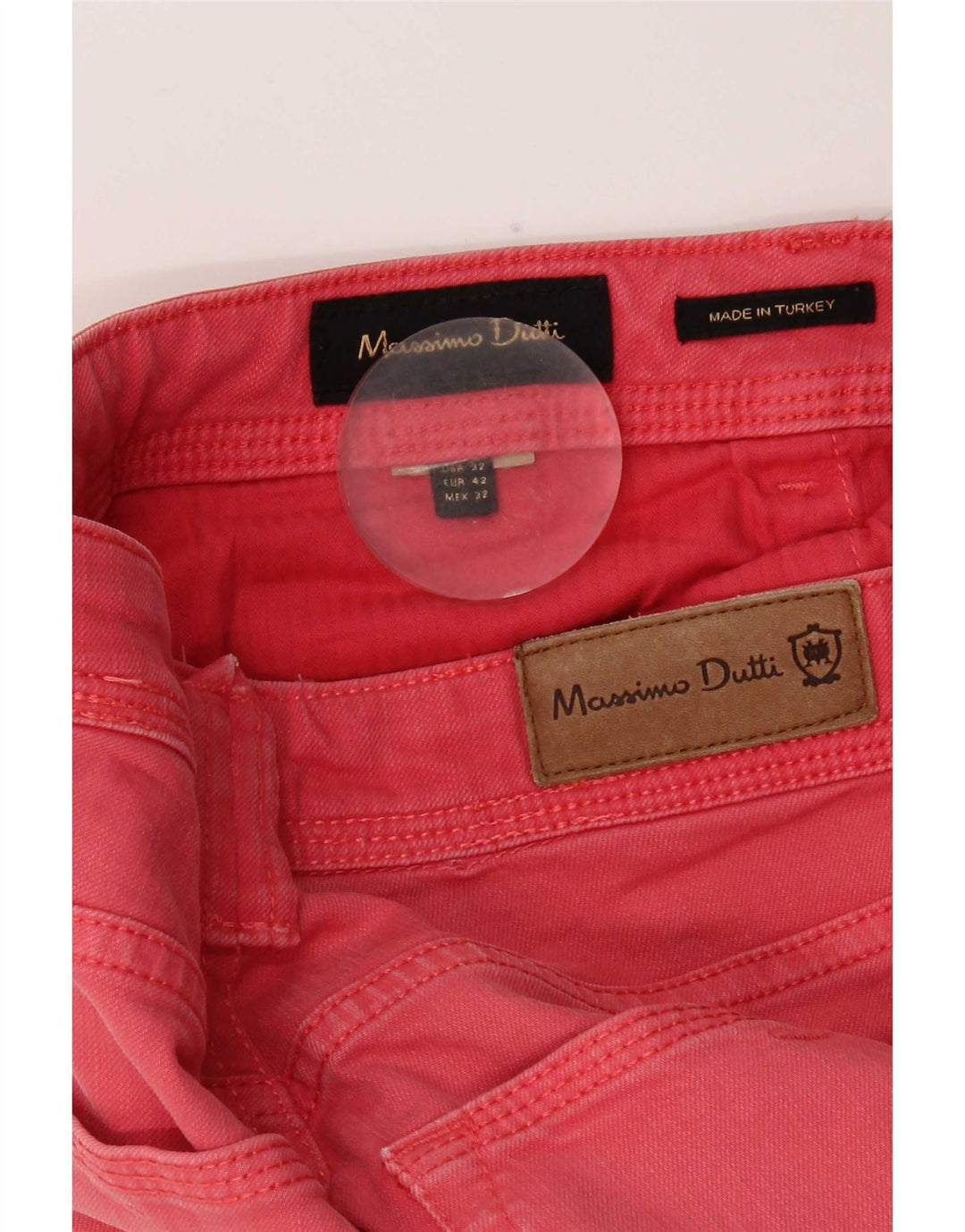Massimo Dutti Vaqueros Slim para Hombre EU 42 Large W32 L31 Rosa