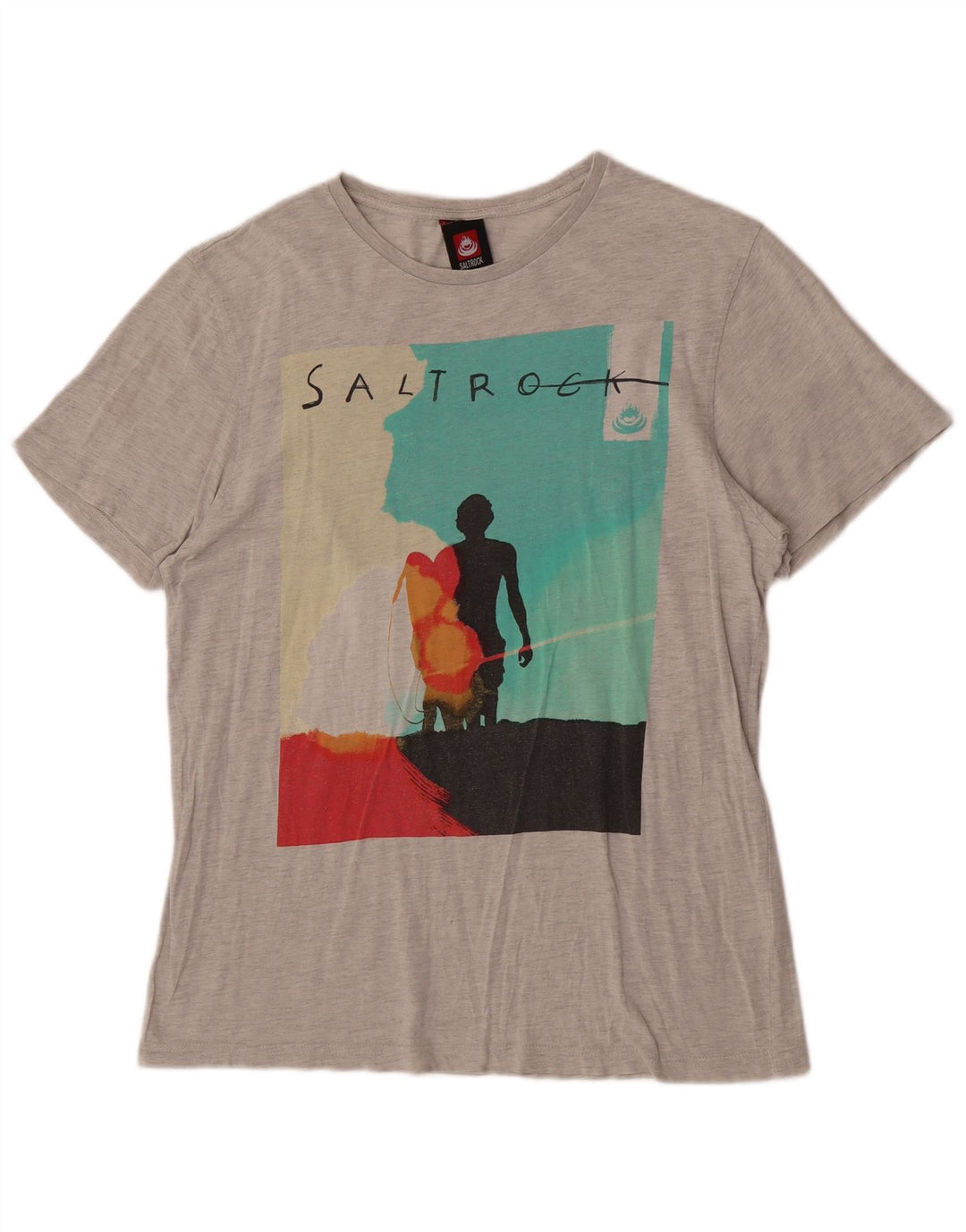 Camiseta gráfica Saltrock para hombre Top de algodón gris medio