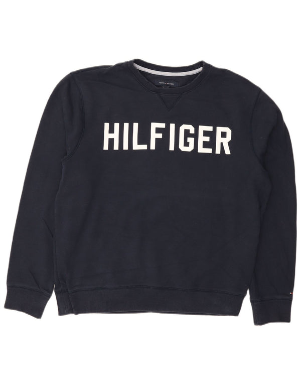 Tommy Hilfiger Sudadera Gráfica para Hombre Jumper Large Azul Marino Algodón