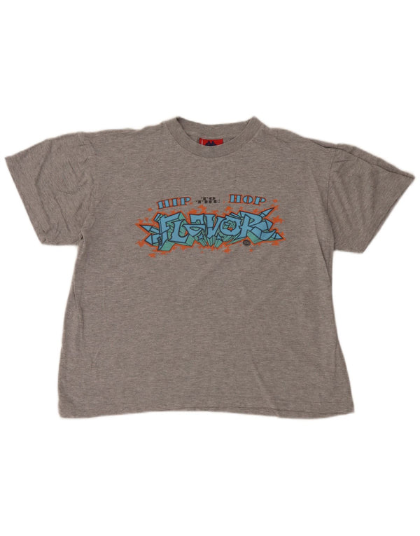 Kappa Camiseta gráfica para mujer Top UK 44 Algodón gris medio