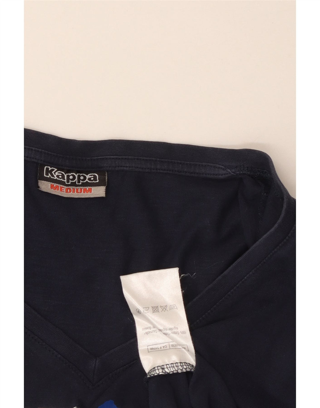 KAPPA Camiseta gráfica para mujer Top UK 12 Medium Azul marino Algodón