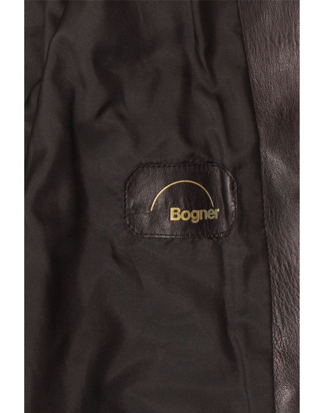 BOGNER Chaqueta de cuero corta para mujer UK 44 Mediana Negro