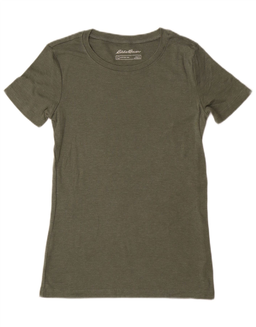 EDDIE BAUER Camiseta para mujer Top UK 10 Small Khaki Cotton