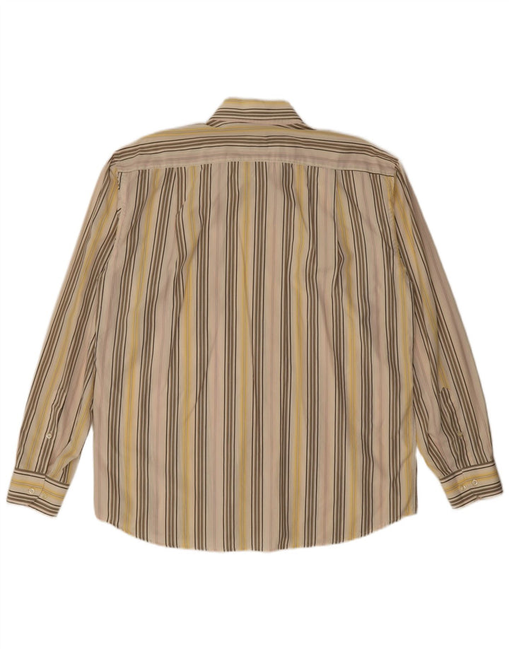 Roccobarocco Camisa para hombre Talla 42 16 1/2 Grande Rayas amarillas