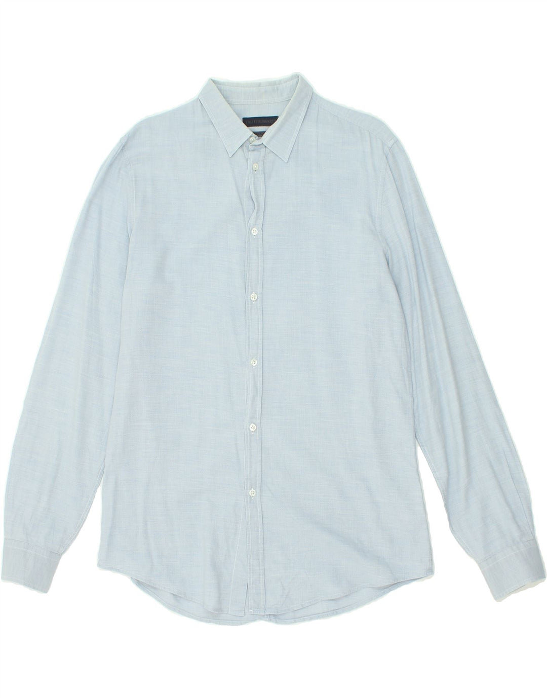 TRUSSARDI Mens Regular Fit Shirt Size 41 Medium Blue Cotton Vintage Trussardi and Second-Hand Trussardi from Messina Hembry 