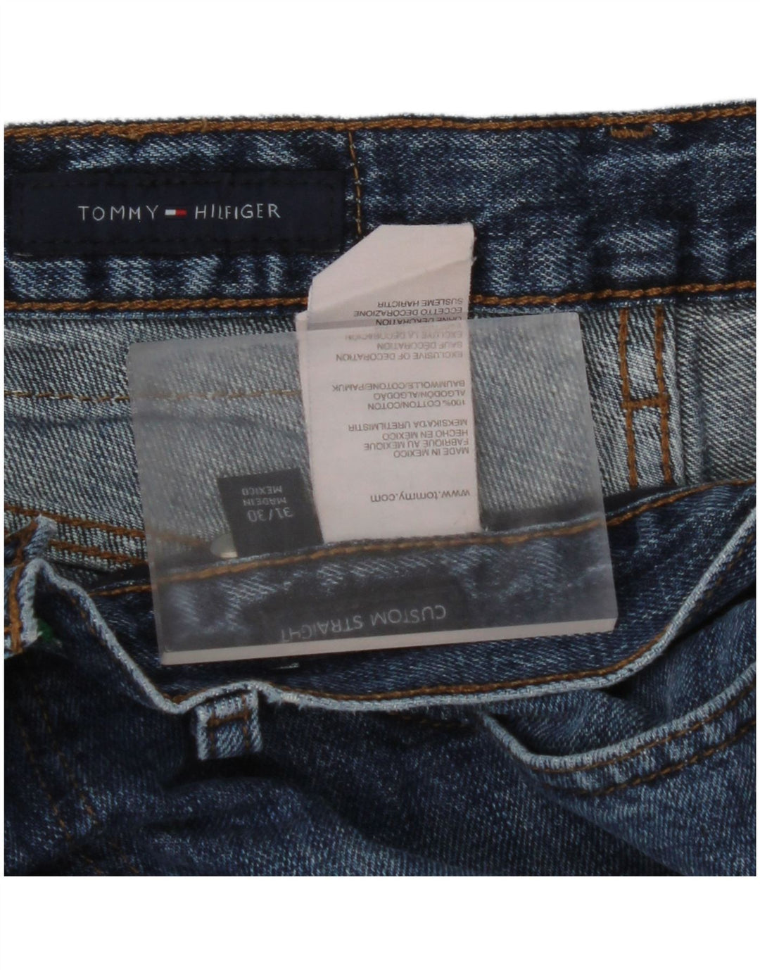 TOMMY HILFIGER Vaqueros rectos para hombre W31 L30 Algodón azul