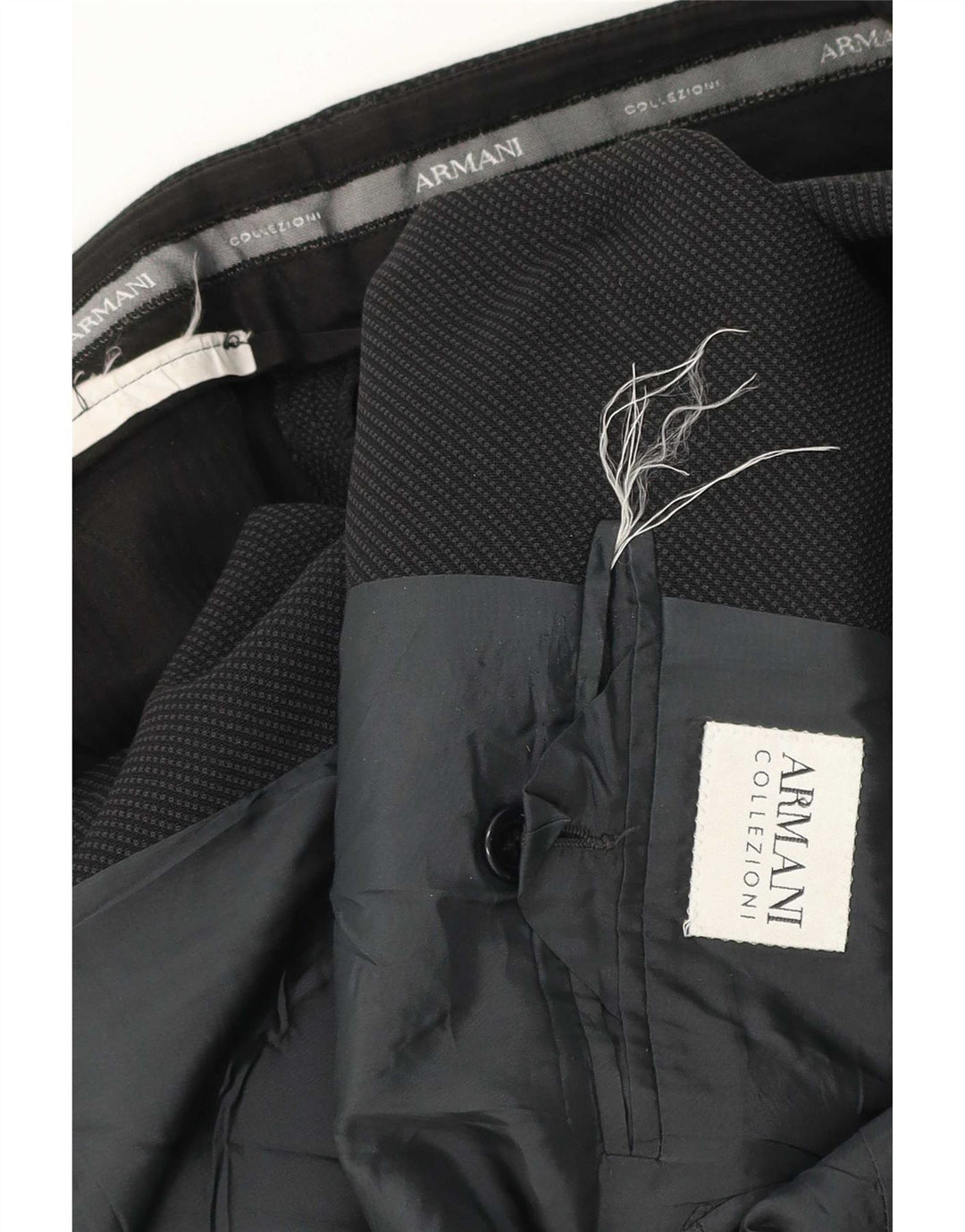 Armani Collezioni Traje de 2 piezas con 3 botones para hombre gris medio