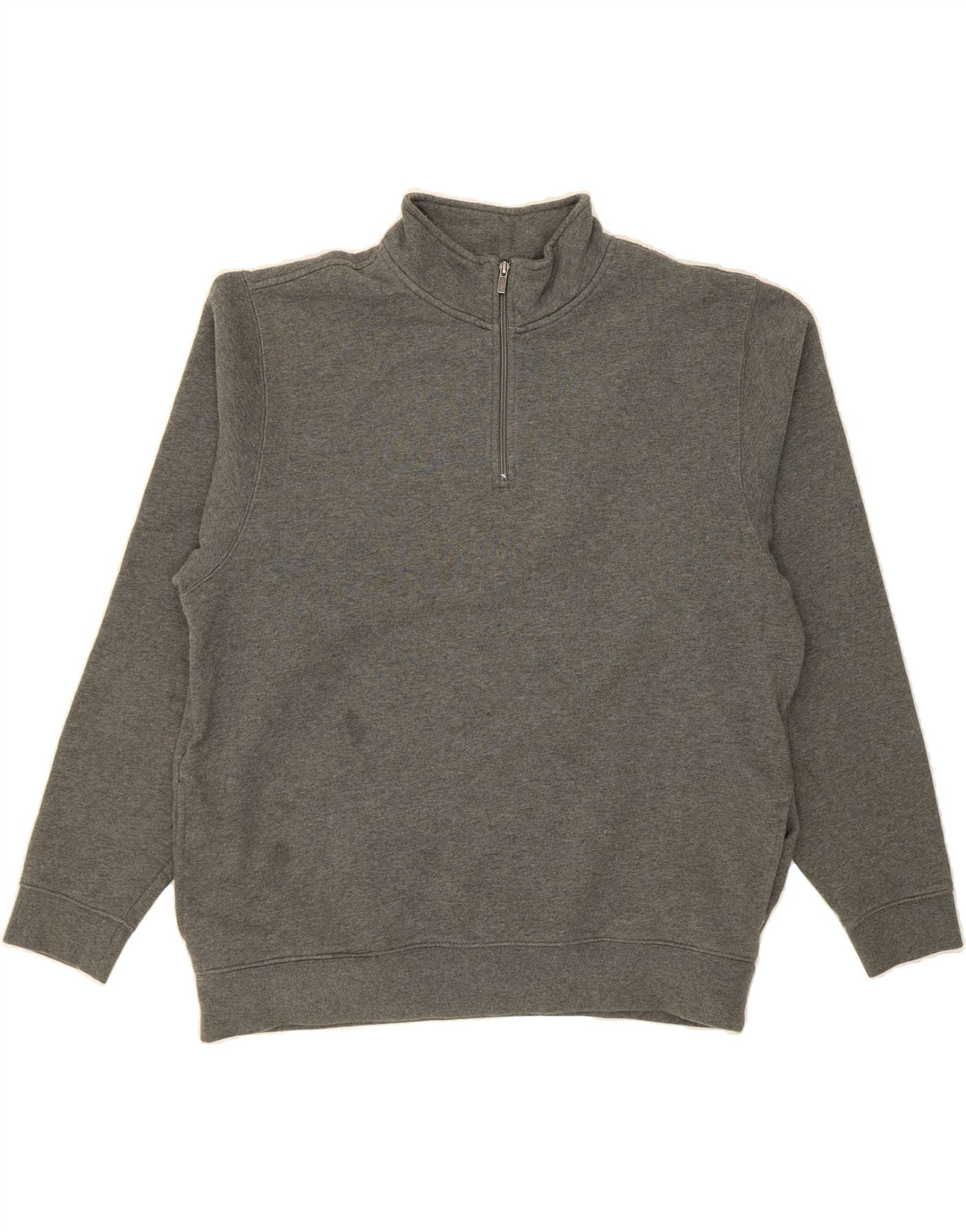 L.L.BEAN Mens Zip Neck Sweatshirt Jumper Large Grey Cotton Vintage L.L.Bean and Second-Hand L.L.Bean from Messina Hembry 