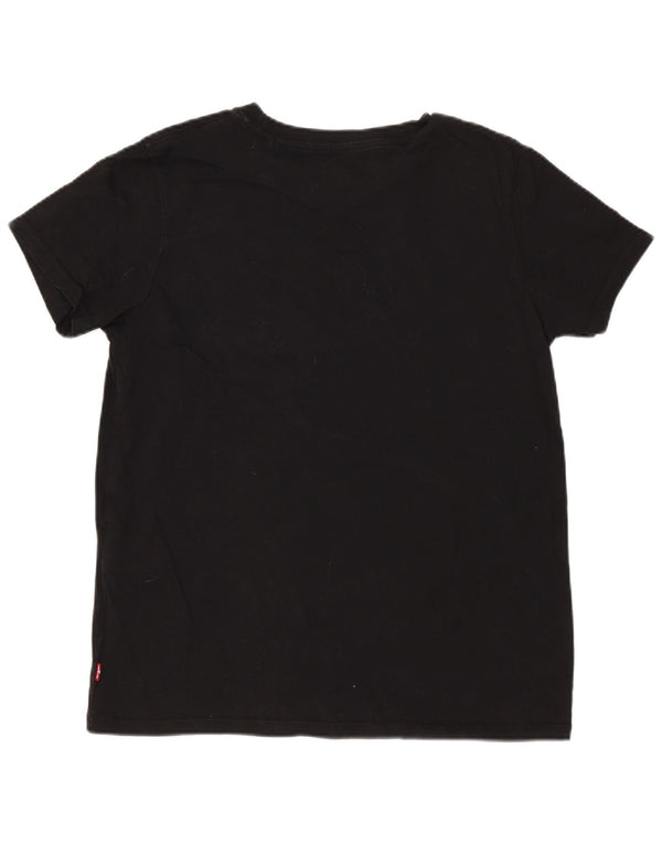 Levi's Camiseta gráfica para mujer Top UK 10 Small Black Cotton