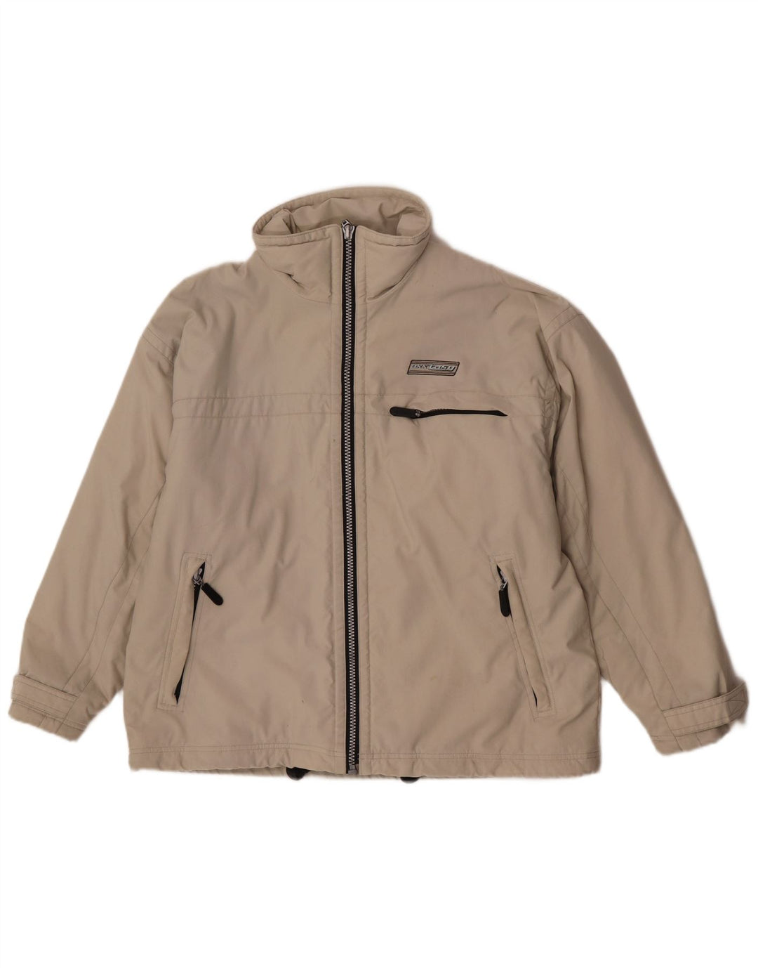 Exxtasy Chaqueta cortavientos holgada para hombre UK 36 Small Beige Nylon