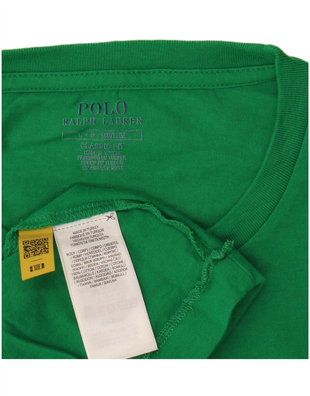 POLO RALPH LAUREN Camiseta de corte clásico para hombre Top grande de algodón verde