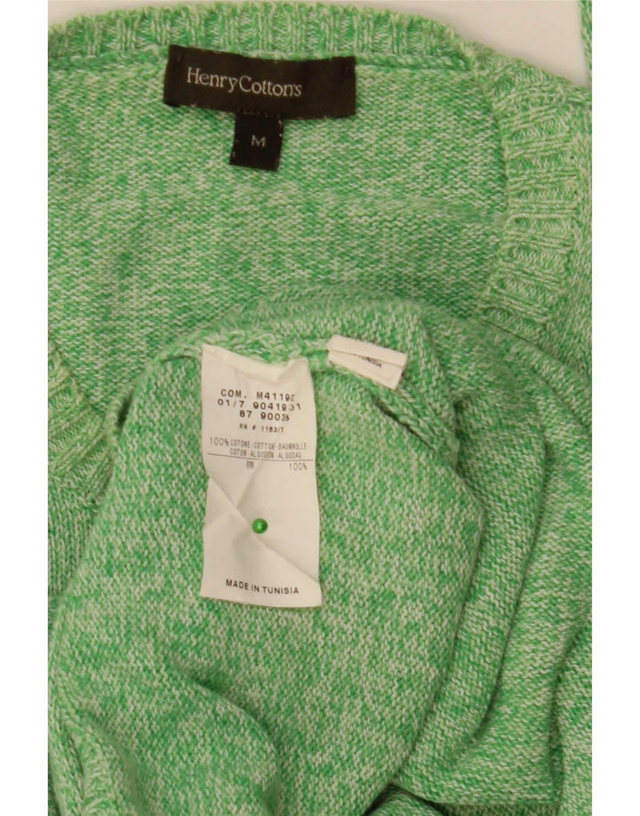 Henry Cottons Jersey de cuello redondo para hombre de algodón verde medio