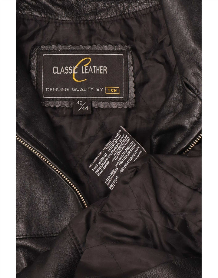 TCM Abrigo de cuero para mujer EU 42/44 Grande Negro