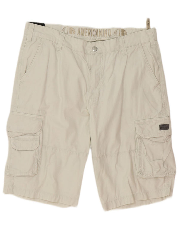 Americanino Pantalones cortos cargo para hombre IT 52 XL W34 Algodón blanco roto