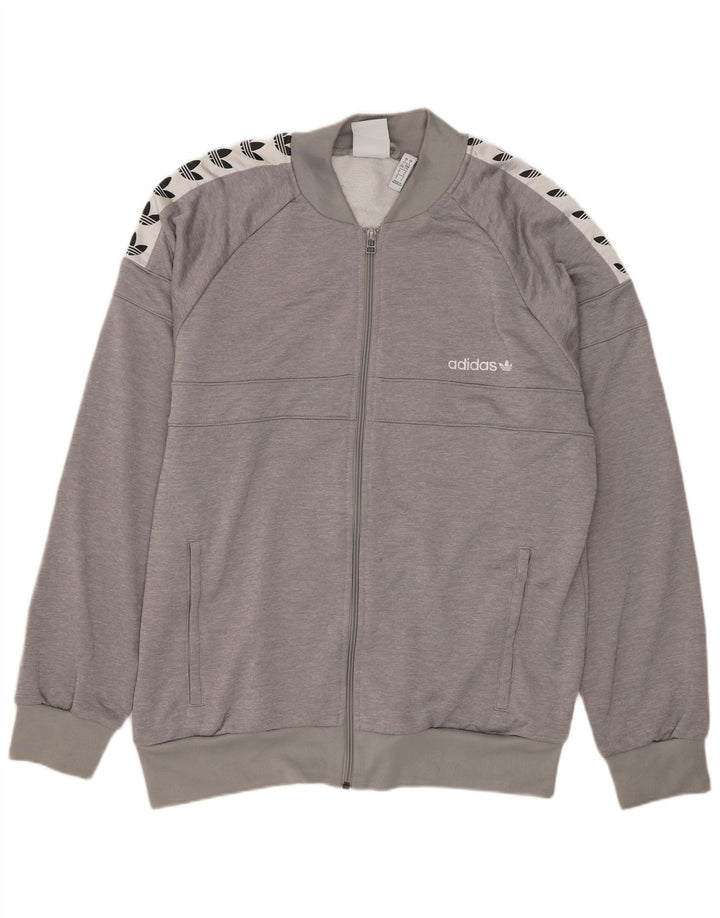 ADIDAS Chaqueta superior de chándal con gráfico para hombre Poliéster con bloques de color gris grande