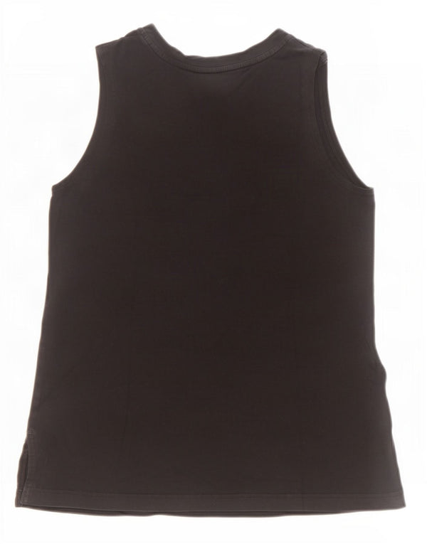 Camiseta sin mangas con estampado gráfico de algodón en bloques de color negro mediano para hombre Nike