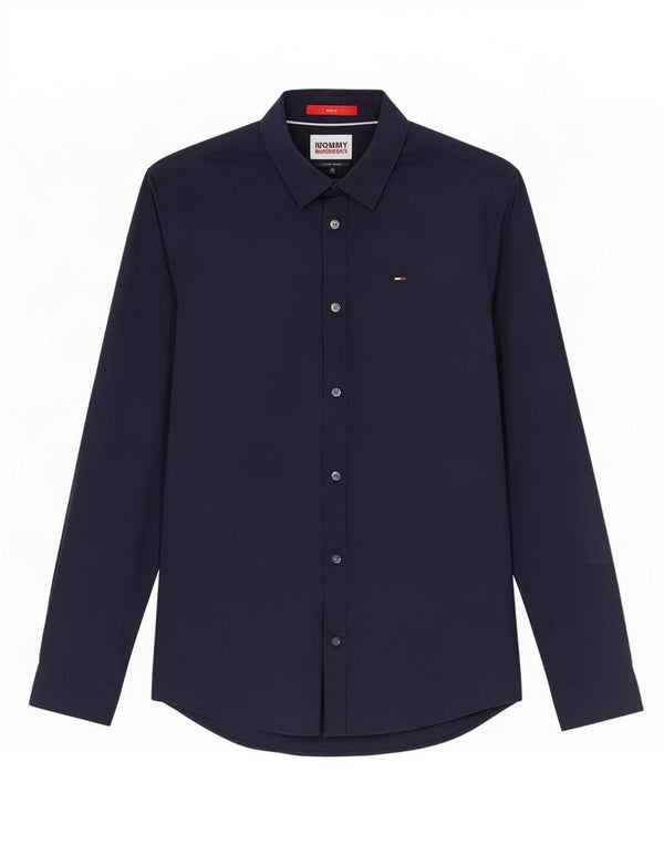 Tommy Hilfiger Camisa Slim Fit para Hombre Algodón Azul Marino Pequeño
