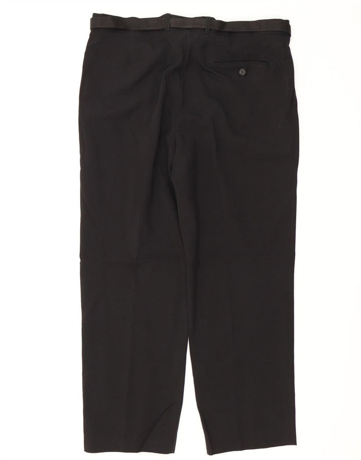 MARKS & SPENCER Pantalón chino de corte regular para hombre W36 L29 Poliéster negro