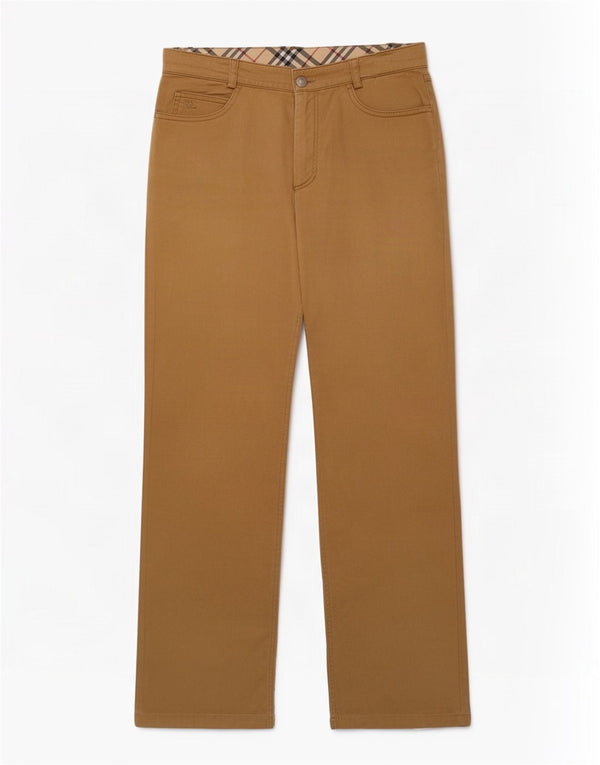 Burberry Pantalones casuales rectos para mujer EU 40 Medium W28 L27 Algodón marrón