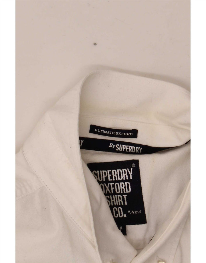 Superdry Camisa De Manga Corta Para Hombre XL Blanco Algodón