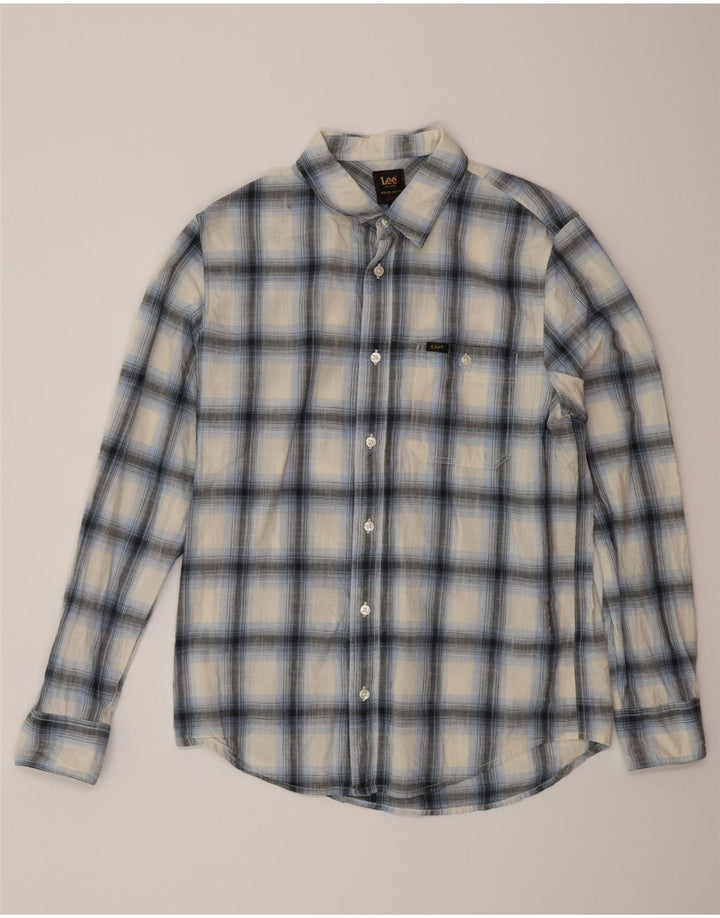 Camisa Lee Regular Fit De Algodón A Cuadros En Azul Medio