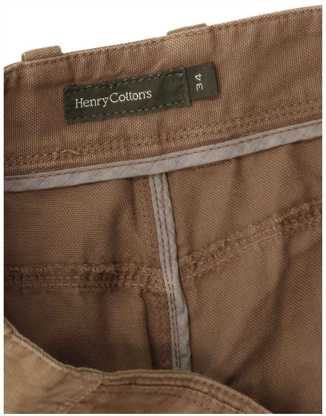 HENRY COTTONS Pantalón casual recto para hombre W34 L34 Algodón beige