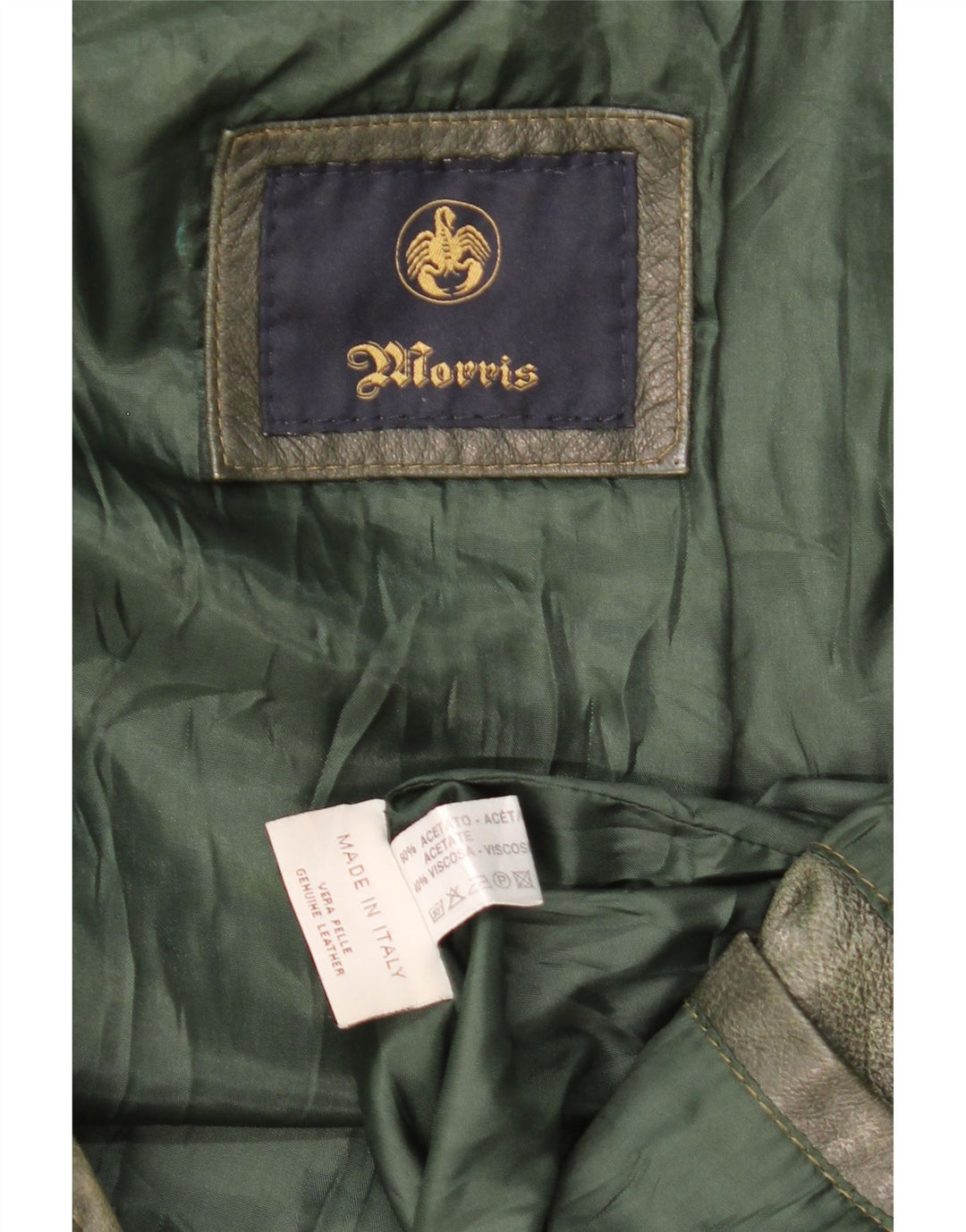 Morris Chaqueta de cuero con capucha para hombre IT 52 XL Cuero verde