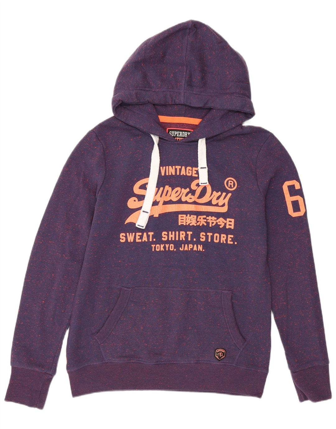 SUPERDRY Jersey con capucha gráfica para hombre Poliéster moteado morado medio